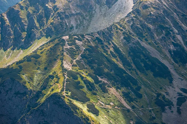 波兰高 Tatra 山脉五湖流域鸟瞰图 — 图库照片