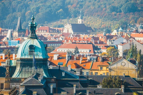 Aerial view of city center of Prague, the capital of Czech Republic — Stock Photo, Image