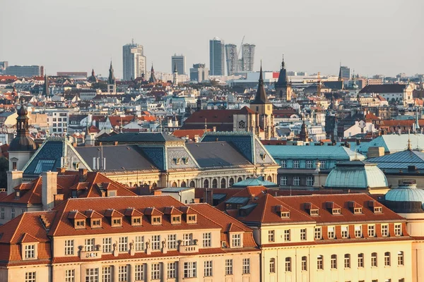 Letecký pohled na centrum Prahy, hlavního města České republiky — Stock fotografie