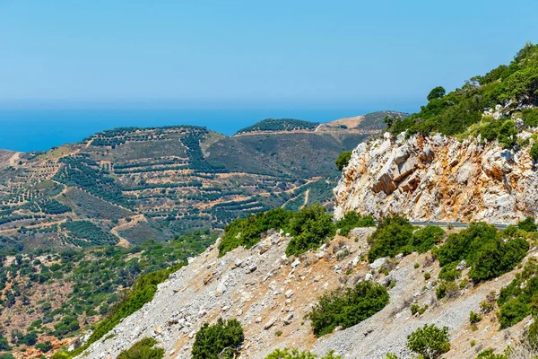 Beautiful mountain landscape near Kritsa Village, Katharo Plateau, Crete, Greece — Stock Photo, Image