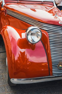 Krakow, Polonya - 15 Mayıs 2015: Klasik eski Jawa rallide vintage otomobil Krakow, Polonya