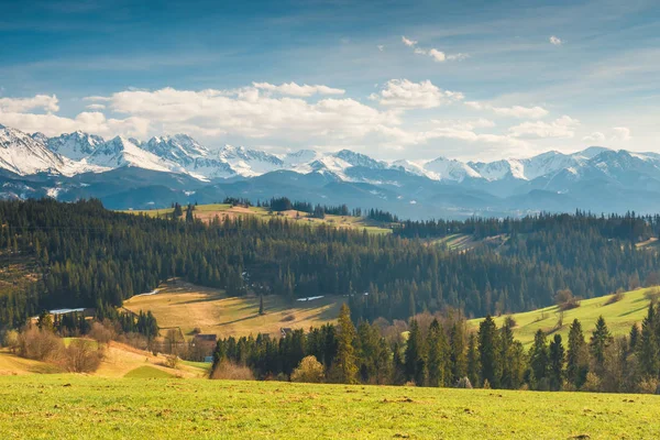 Panorama över de höga Tatrabergen, Polen — Stockfoto