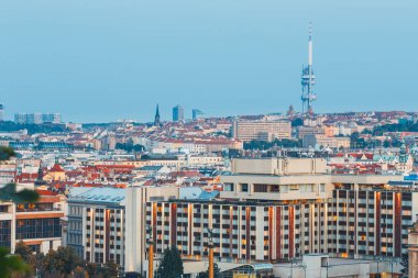 Şehir merkezine, Prag, Çek Cumhuriyeti'nin başkenti havadan görünümü