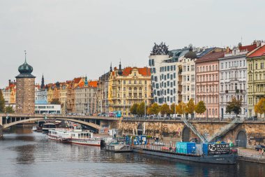 Prag tarihi merkezi ile güzel tarihi başlanmasıyla görünümünü Prag, Çek Cumhuriyeti, 01 Ekim 2017: