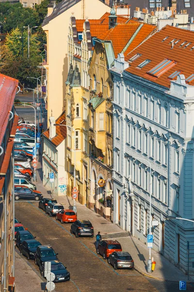 Praha, Tsjekkia, 1. oktober 2017: Utsikt over Praha fra høyden av Vysehrad fort, Tsjekkia – stockfoto