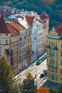 Prague, Çek Cumhuriyeti, 01 Ekim 2017: görünüm, Prag'dan hill Vysehrad Kalesi, Çek Cumhuriyeti
