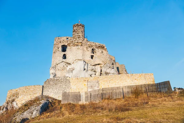 Ruiny średniowiecznego zamku w Mirow, Polska — Zdjęcie stockowe