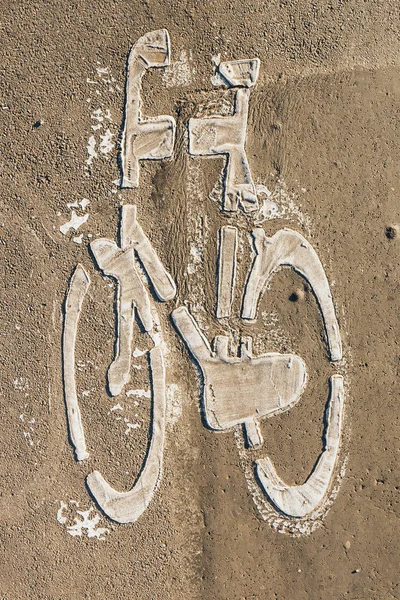 La señal de carril bici en la carretera pública — Foto de Stock