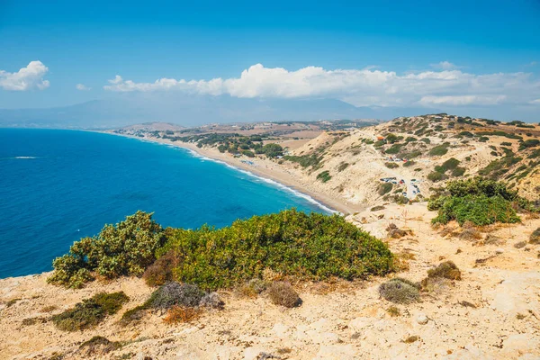 Kommos, bellissima spiaggia sabbiosa vicino Matala e Kalamaki, Creta, Grecia — Foto Stock