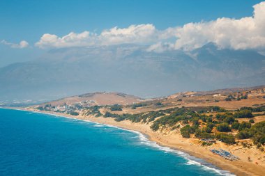 Kommos, güzel kumlu plaj yakınında Matala ve Kalamaki, Crete, Yunanistan