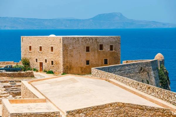 Rethymno, Yunanistan'ın Girit adalarında Fortezza Venedik kalesinin Harabeleri