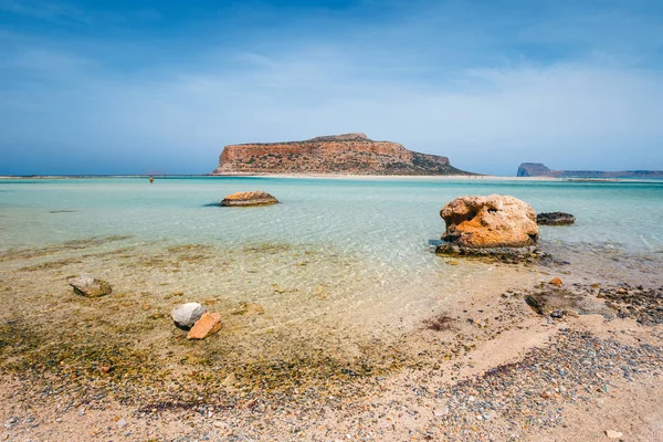 Incredibile scenario della spiaggia di Balos nell'isola di Creta, Grecia — Foto Stock