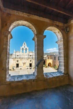 Cloisters Basilica Arkadi manastır Girit Adası, Yunanistan