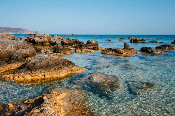 Pembe kum Girit Adası, Yunanistan ile Elafonissi plaj — Stok fotoğraf