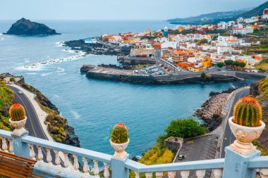 Tenerife, Kanarya Adaları, İspanya 'daki Garachico' nun hava manzarası