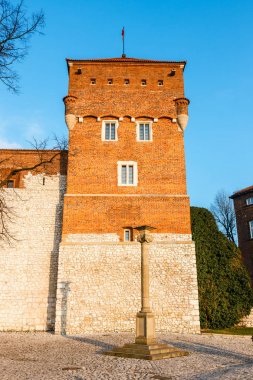 Krakow, Polonya en ünlü dönüm noktası Wawel Kalesi mimari detaylar