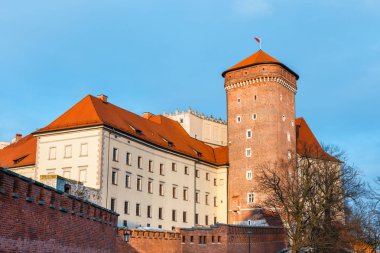 Krakow, Polonya en ünlü dönüm noktası Wawel Kalesi mimari detaylar