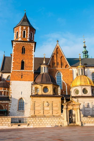 Détails architecturaux du château de Wawel à Cracovie, l'un des monuments les plus célèbres de Pologne — Photo