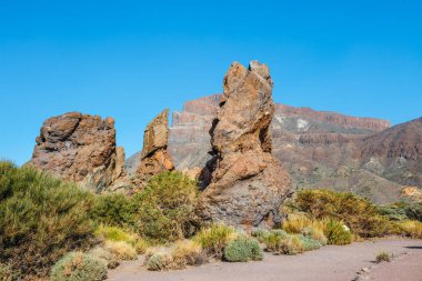 Roques de Garcia ve El Teide yanardağı, Tenerife Adası, İspanya