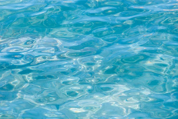 Swimming pool with blue transparent water, close up — Stock Photo, Image