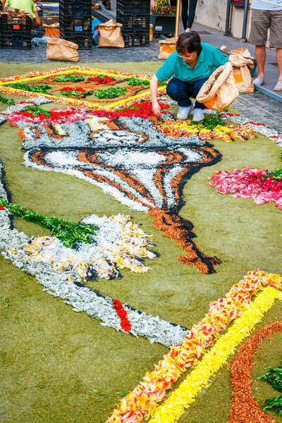 La Orotava, Tenerife, Spain - June 11, 2015: The celebration of Corpus Christi is one of the most deeply-rooted traditions in Tenerife