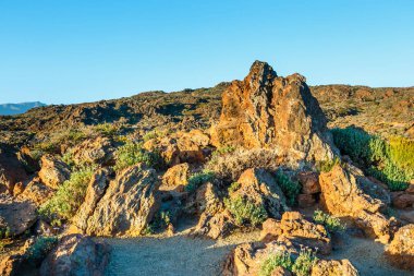 El Teide yanardağının kalderasında gün doğumu, Tenerife, Kanarya Adaları