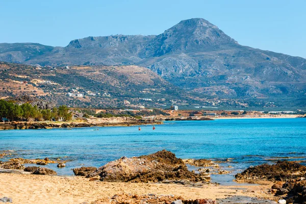 Hermosa playa de Falassarna en la isla de Creta, Grecia — Foto de Stock