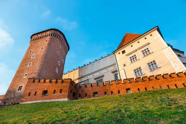 Detalhes arquitetônicos do Castelo Wawel em Cracóvia, um dos marcos mais famosos da Polônia — Fotografia de Stock