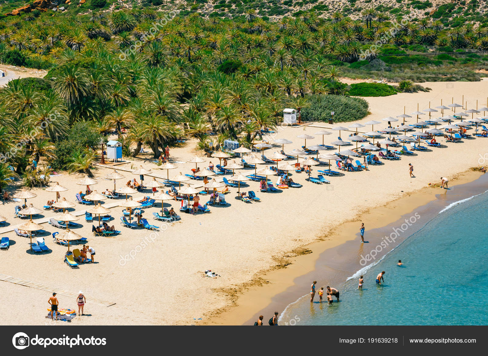Famous Beach At Vai With Beautiful Palm Forest On East Crete