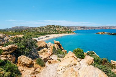 Vai ünlü kumsalda güzel palm orman east Crete, Yunanistan