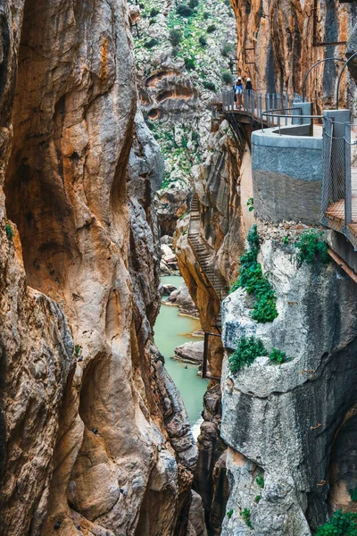 Caminito Del Rey - mountain path along steep cliffs in Andalusia — Stock Photo, Image