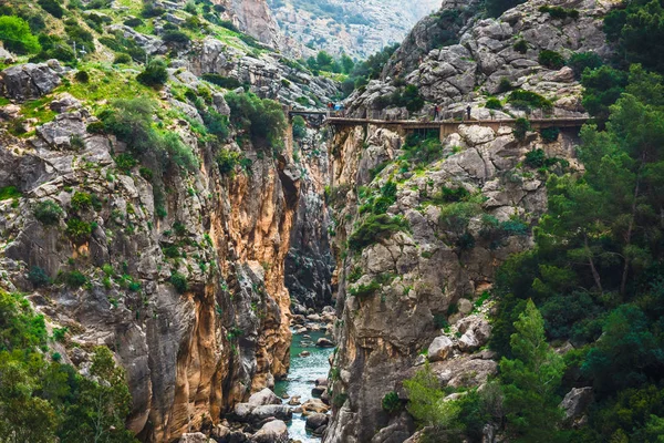 Caminito Del Rey - mountain path along steep cliffs in Andalusia, Spain — Stock Photo, Image