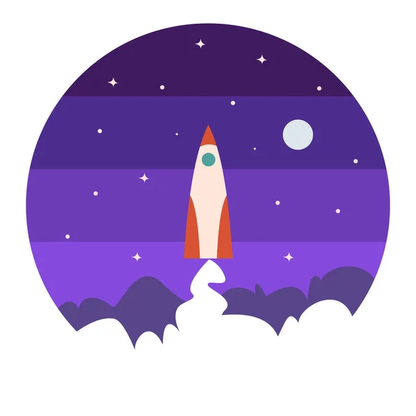 Space rocket flat icon.Vector illustration,cartoon design.