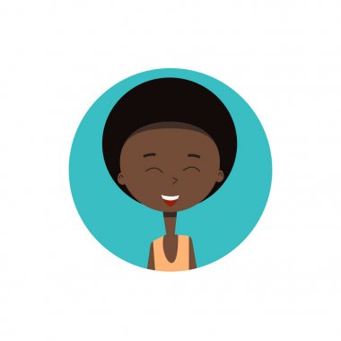 Afro çocuk avatar. Vektör çizim web tasarımı için.