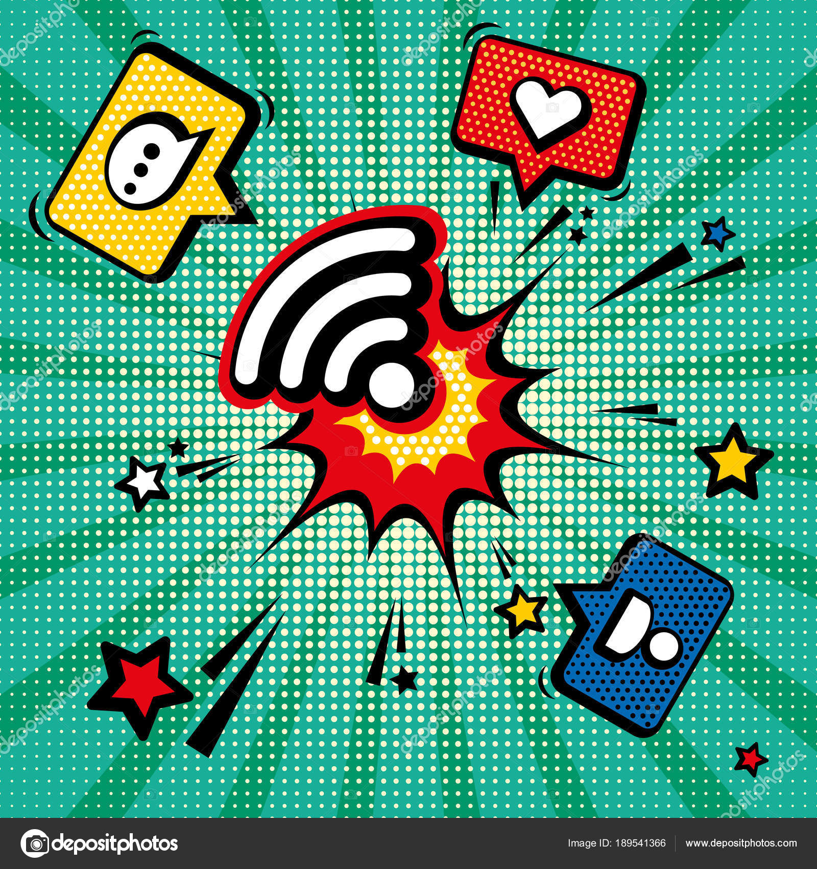 Connection Established Pop Art Vector Illustration Social Network Symbols Stock Vector Image By C Kpvr 189541366