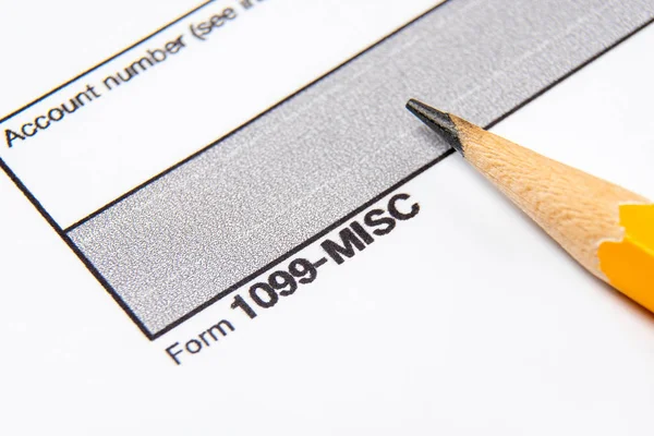 Daňový formulář 1099-misc na bílém pozadí. — Stock fotografie