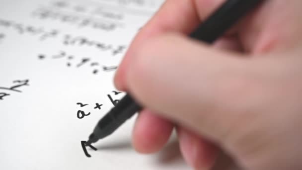 Ağır Çekim Matematiksel Formüllerle Dolu Notlar Eğitim Kavramı — Stok video