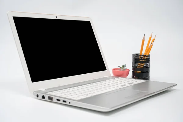 Online Tanulási Koncepció Internet Lecke Koncepció Laptoppal — Stock Fotó