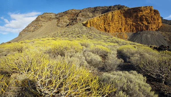 El Hierro - Orange sten og sort lava, Kanariske Øer, Spanien - Stock-foto