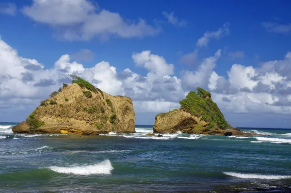 Two rocky little islands near Calibishie village on Dominica island, Lesser Antilles