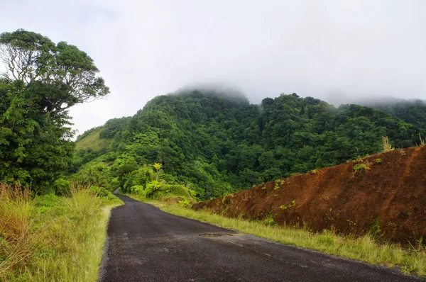 Uma estrada de montanhas de Penville para Portsmouth, Dominica, Pequenas Antilhas — Fotografia de Stock