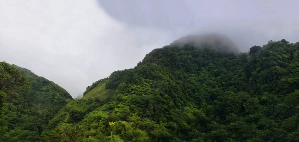 Le montagne panoramiche da Cold Soufriere vicino alla strada da Penville a Portsmouth, Dominica, Piccole Antille — Foto Stock