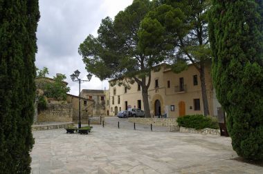 Castello di Castellet, Catalonia, İspanya önünde yer alan Castellet, İspanya - 27 Haziran 2017 - A ana kare