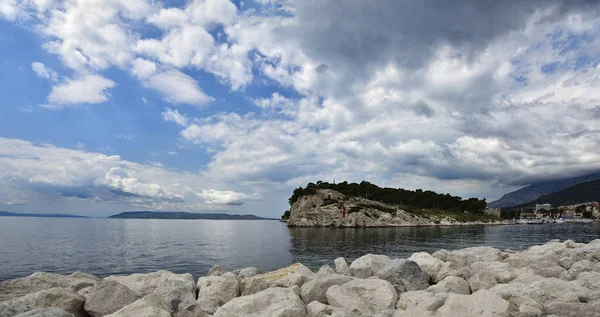 Célèbre Belle Ville Makarska Dalmatie Destination Touristique Populaire Dalmatie Croatie — Photo