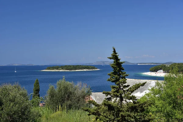 Landschaft Der Blauen Adria Lagune Blick Von Der Uferpromenade Promestein — Stockfoto