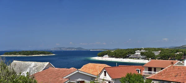 Paisagem Lagoa Azul Adriático Vista Calçadão Promestein Dalmácia Croácia — Fotografia de Stock