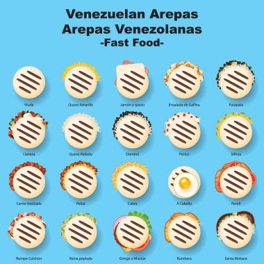 Venezuela lokanta, doldurulmuş Arepas