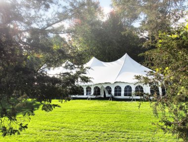 event tent in early morning  clipart