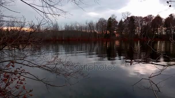 Pôr Sol Beaver Lake Baldwinsville Nova York — Vídeo de Stock