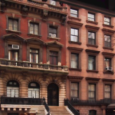 New York City bölgesindeki Brownstones